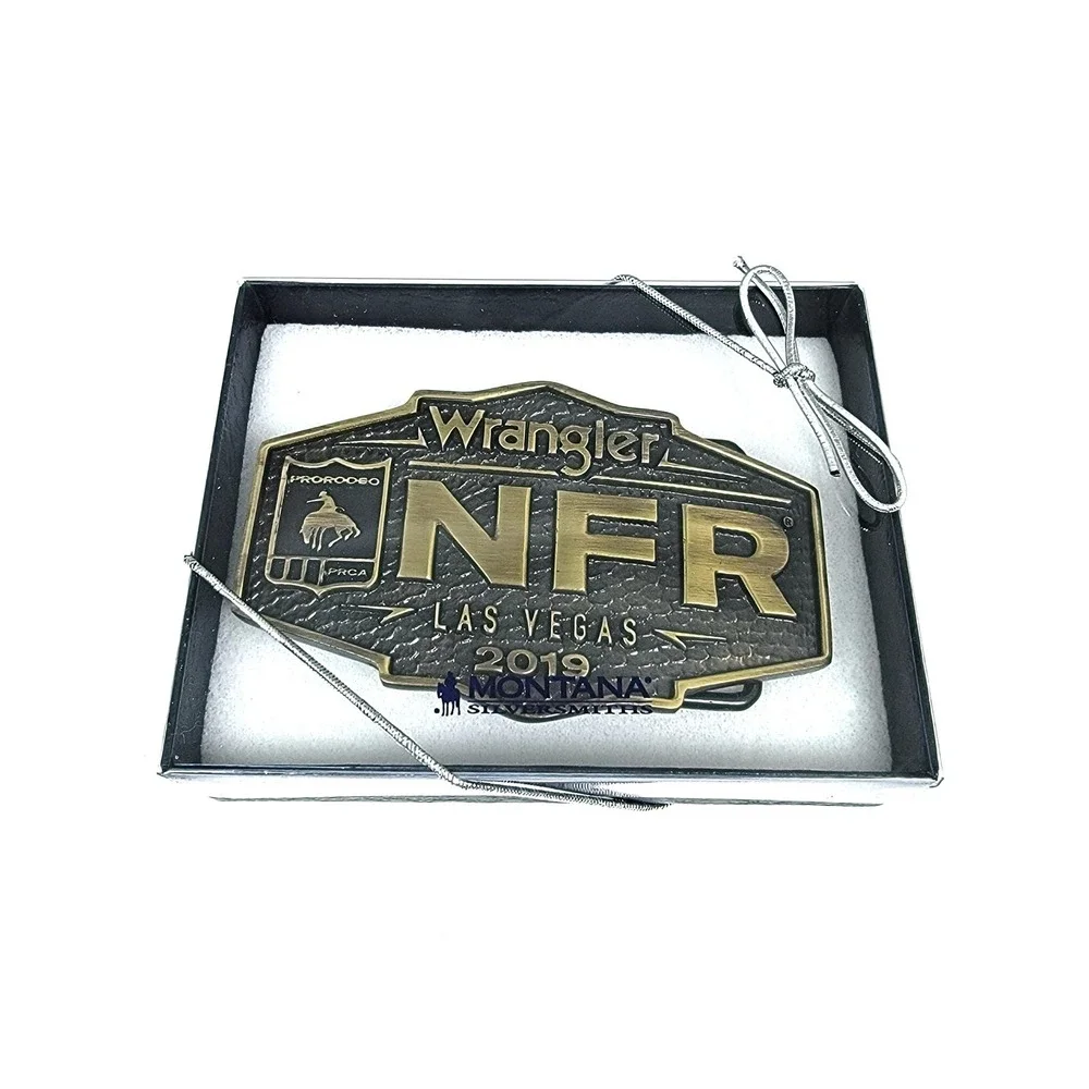 Montana Silversmiths‎ NFR Buckle 2019 Wrangler Logo Cast Brass Retail $44 NEW!